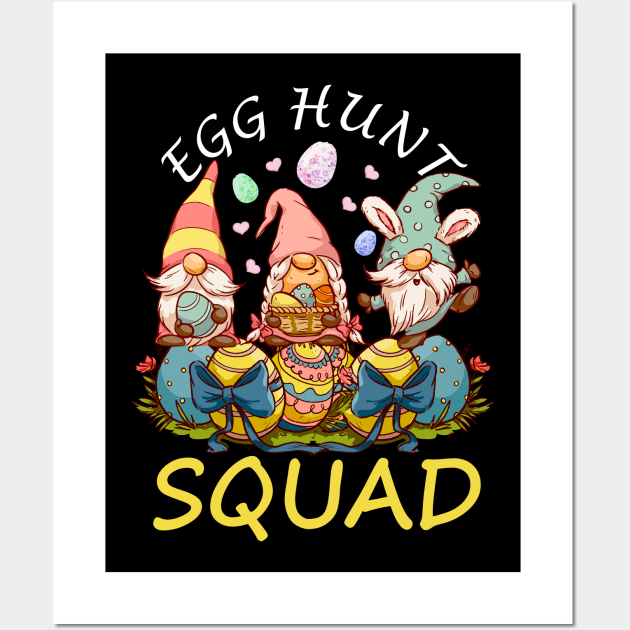 Egg Hunt Squad Easter Funny Gnomes Lovers Gift Wall Art by AlmaDesigns